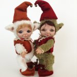 Рождественские эльфики. Авторские куклы тедди долл Анны Добряковой