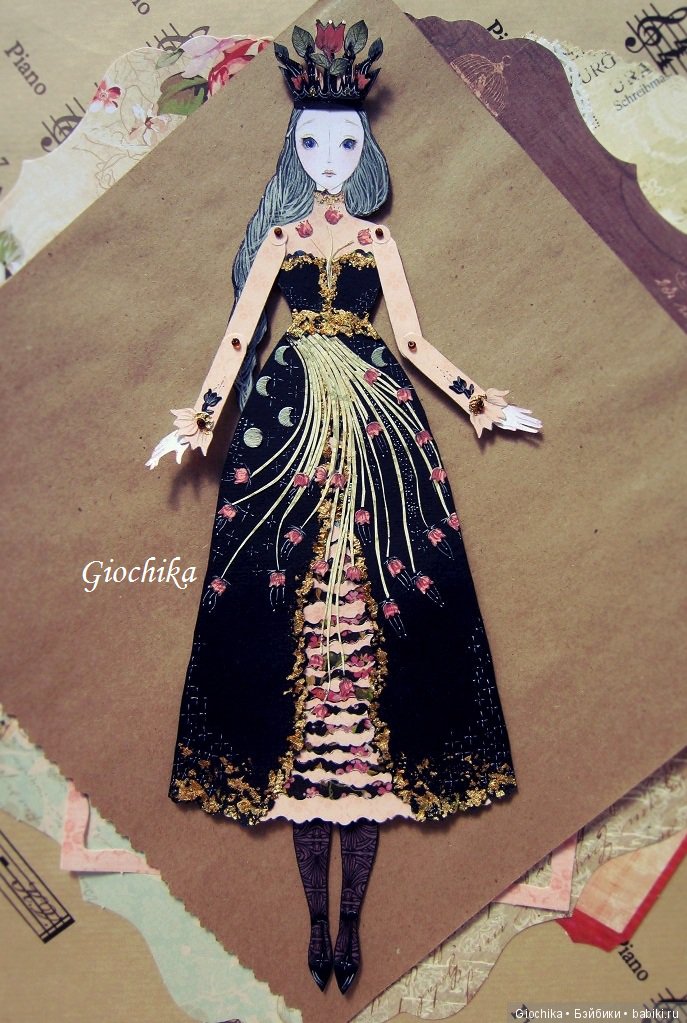 Делаю бумажных кукол Аленький цветочек