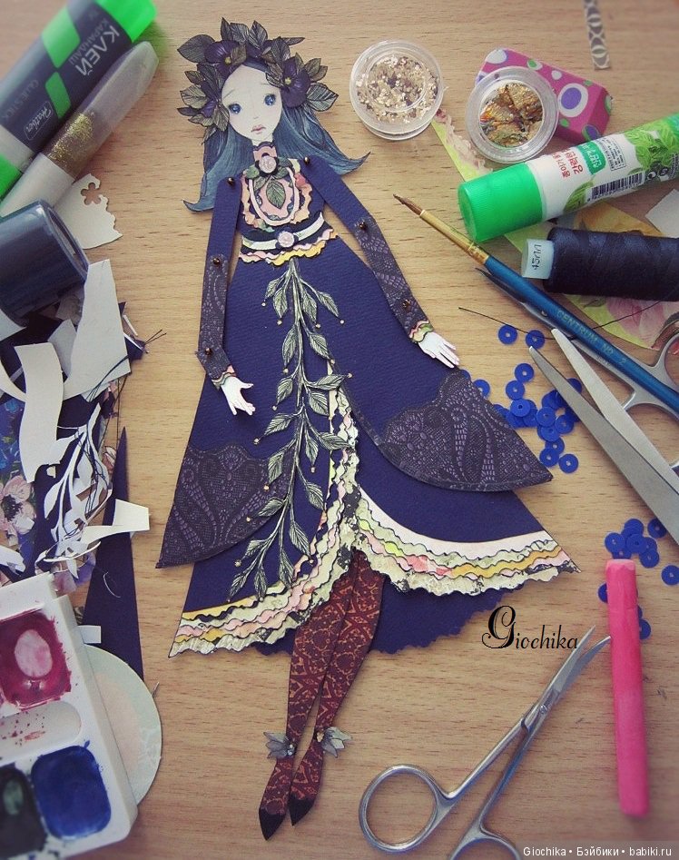 Делаю бумажных кукол "Фиалка перед грозой" (фото 7)