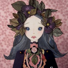 Делаю бумажных кукол "Фиалка перед грозой"