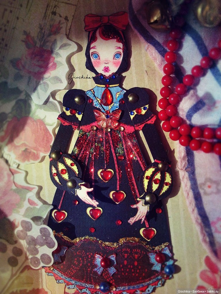 Белоснежка из бумаги — Авторские куклы из дерева (фото 4)