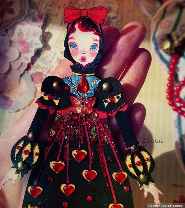 Белоснежка из бумаги — Авторские куклы из дерева (фото 5)