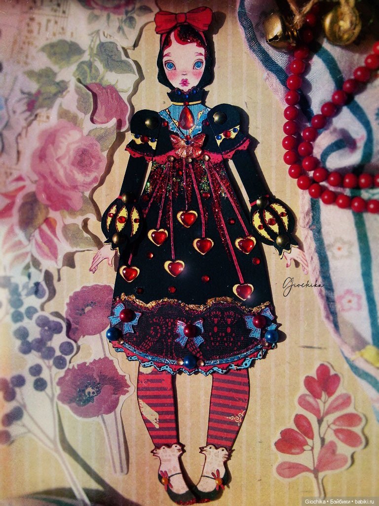 Белоснежка из бумаги — Авторские куклы из дерева (фото 2)