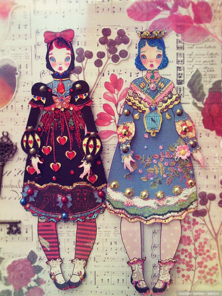 Белоснежка из бумаги — Авторские куклы из дерева (фото 6)