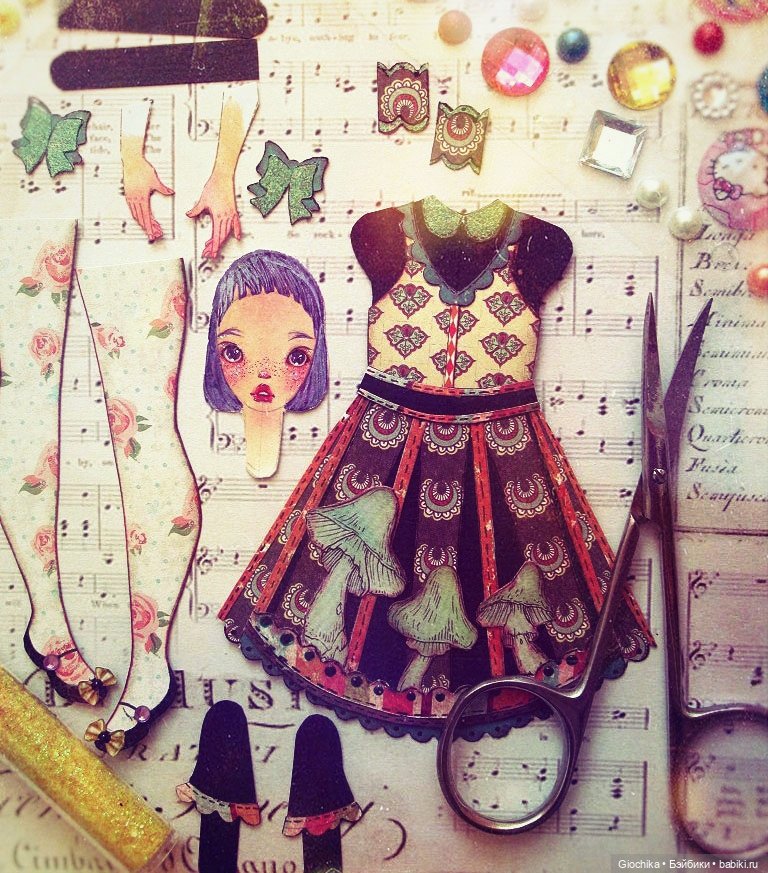 Весенняя бумажная кукла — Авторские куклы из дерева (фото 5)