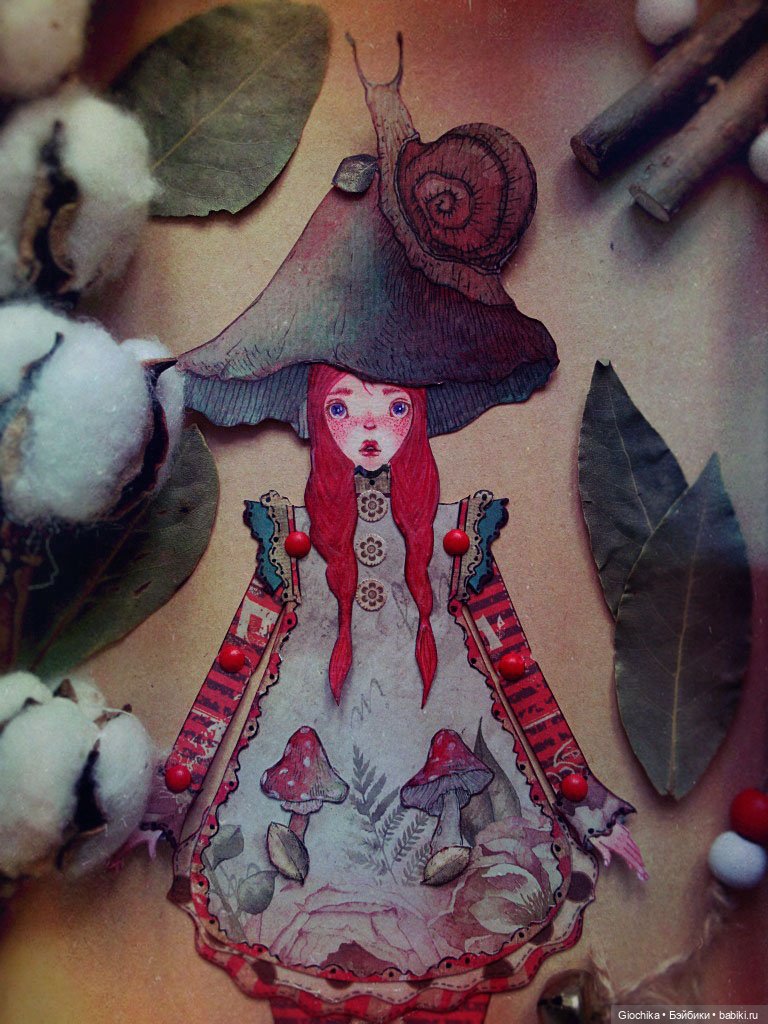 Грибная фея (бумажная кукла) (фото 2)