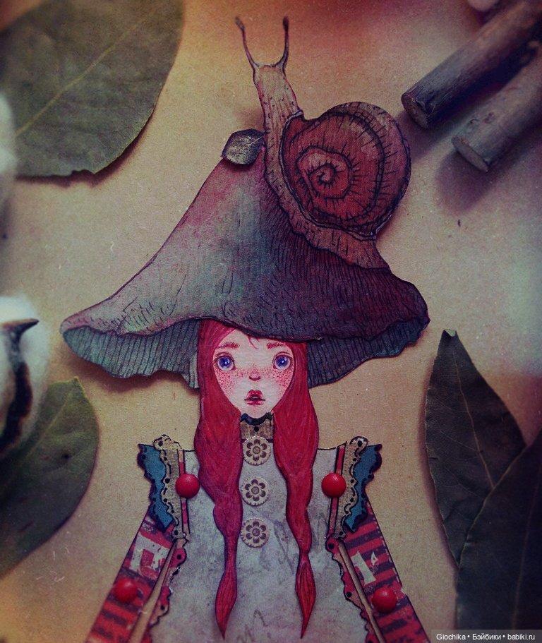 Грибная фея (бумажная кукла)