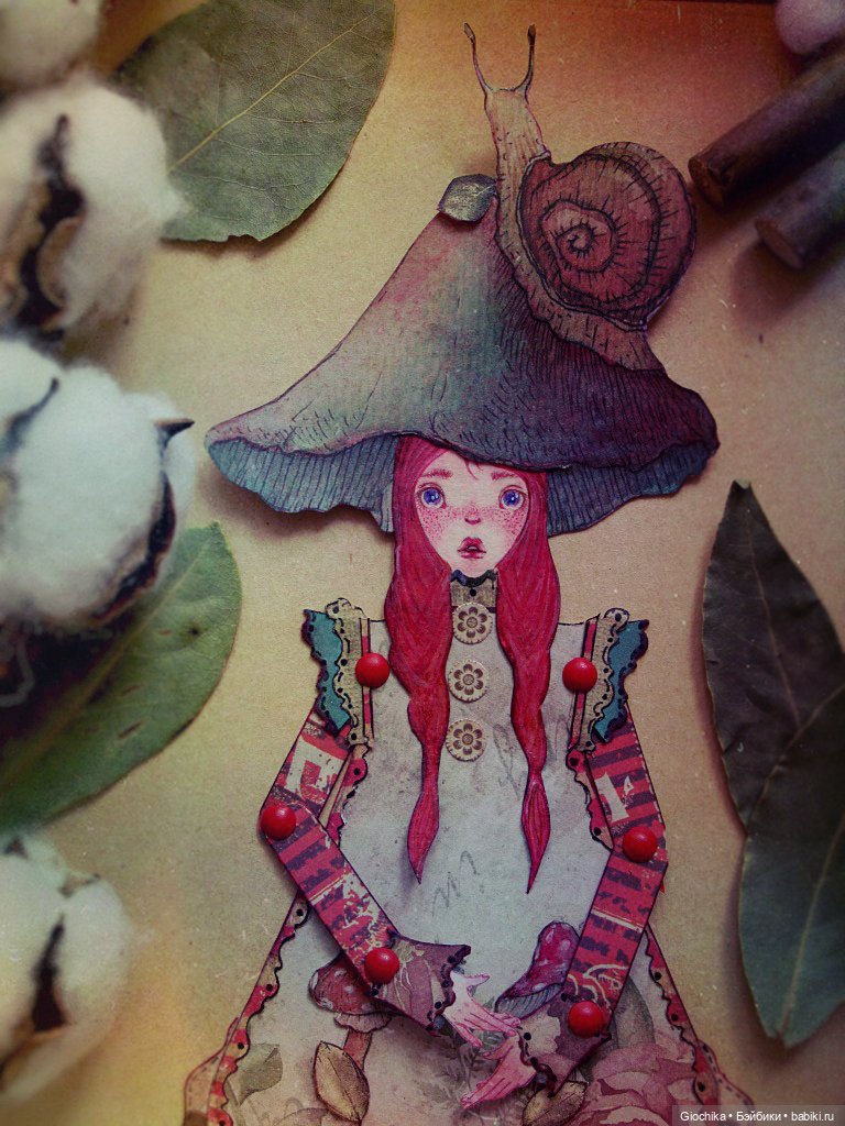 Грибная фея (бумажная кукла) (фото 3)