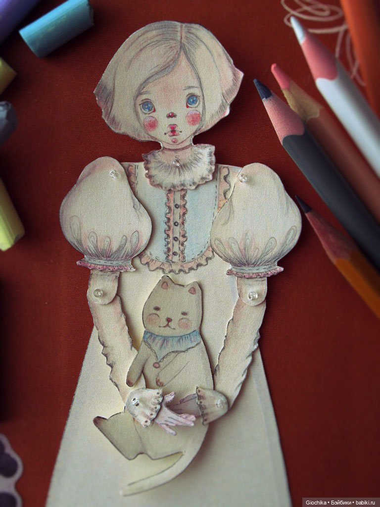 Девочка и котик (бумажная кукла) (фото 2)