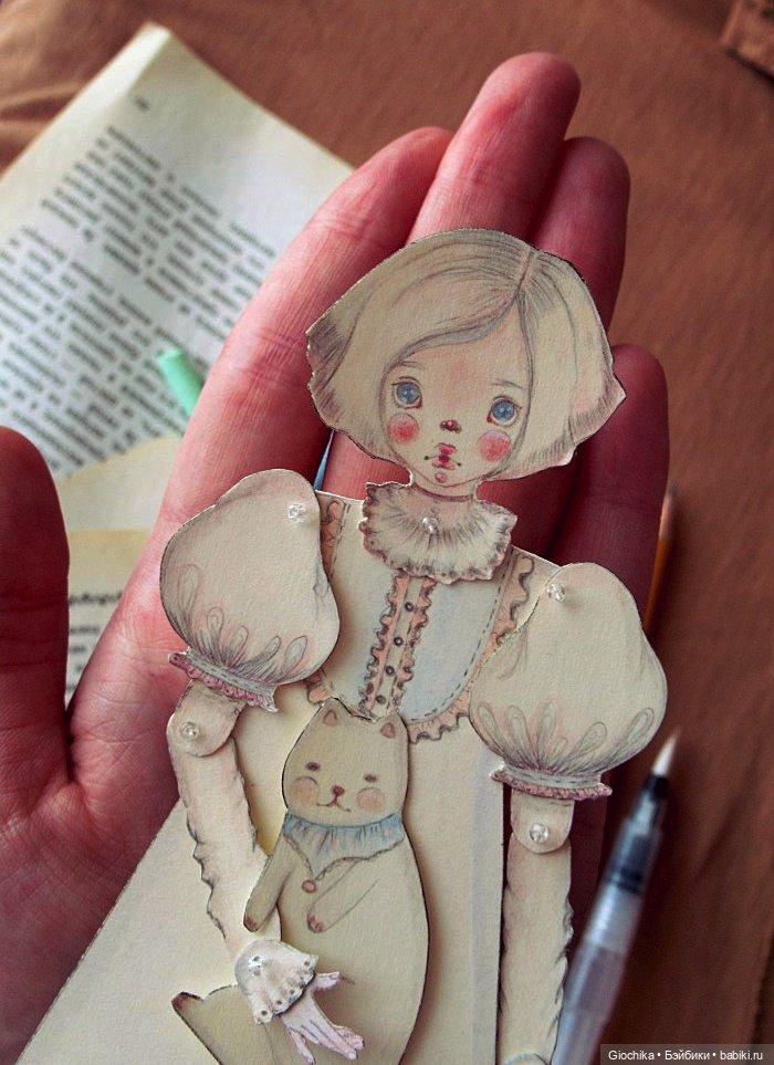 Девочка и котик (бумажная кукла) (фото 5)