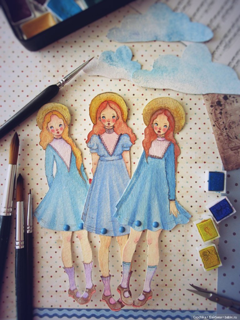 Летние бумажные куклы — Авторские куклы из дерева