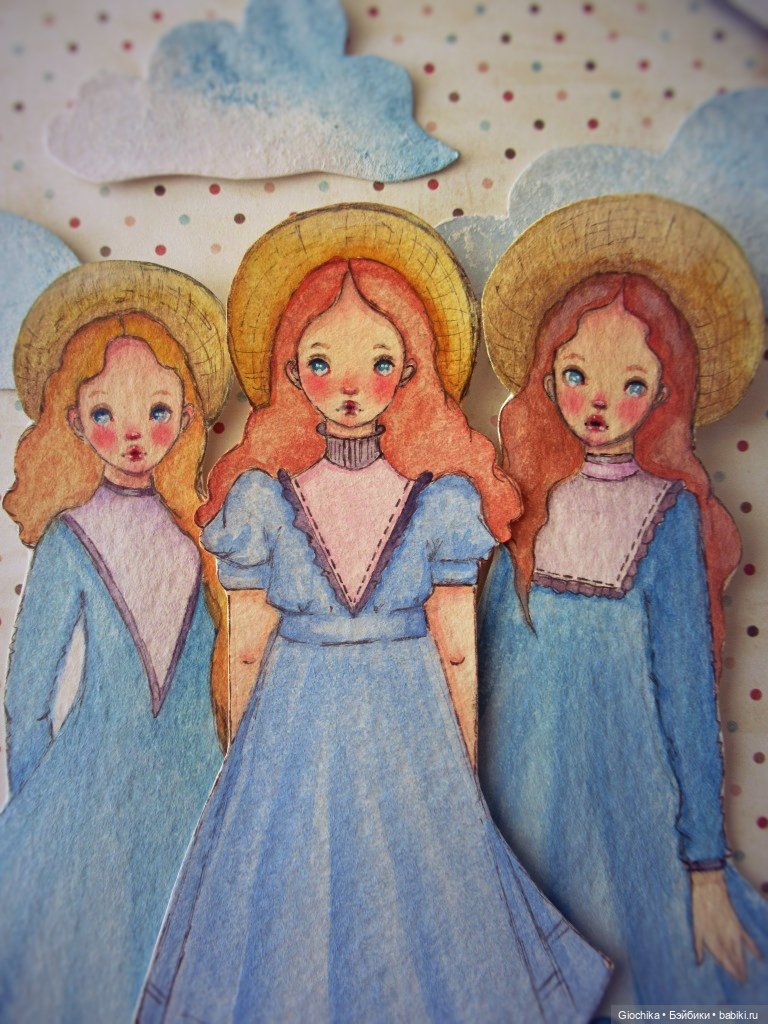 Летние бумажные куклы — Авторские куклы из дерева (фото 9)