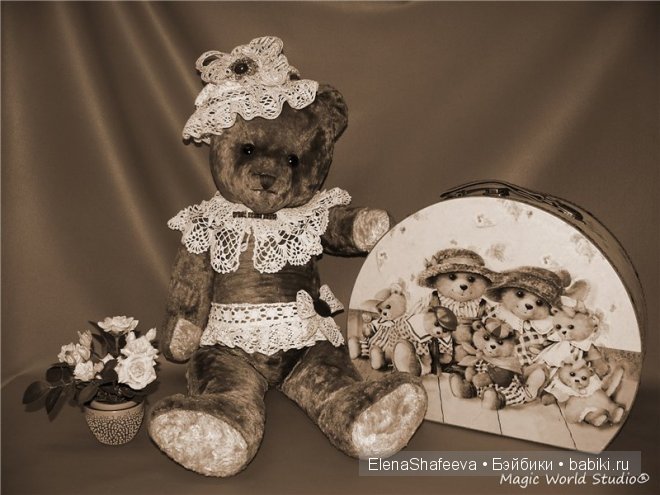 Дорогие жители Бэйбиков, Вас приветствует "Манюня" - антикварная медведица. Место рождения - Дания. Год рождения - 40е