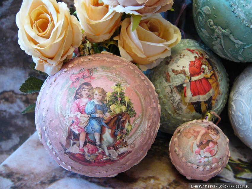 Вот решила себя порадовать... Елочные игрушки в ретро стиле