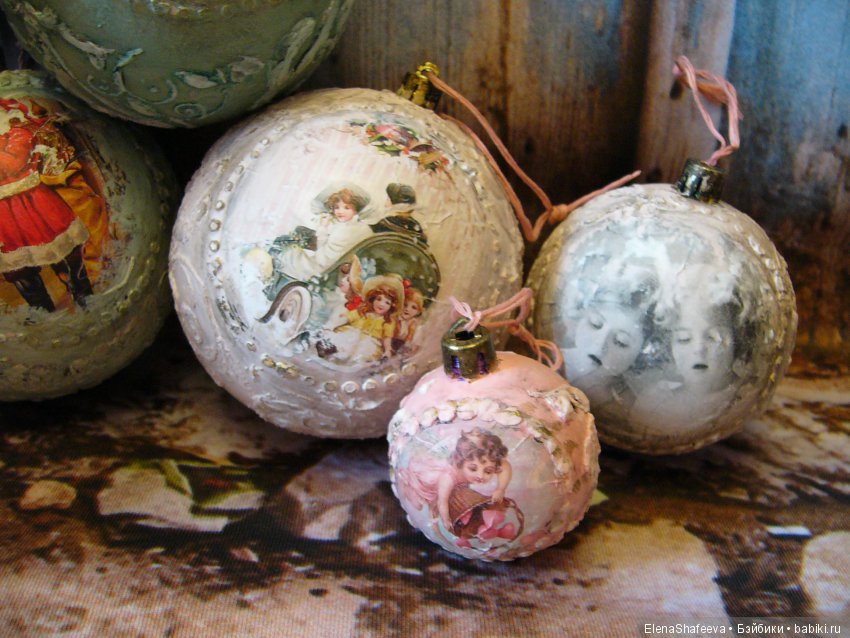 Вот решила себя порадовать... Елочные игрушки в ретро стиле (фото 5)