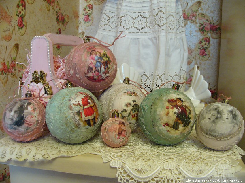 Вот решила себя порадовать... Елочные игрушки в ретро стиле (фото 3)