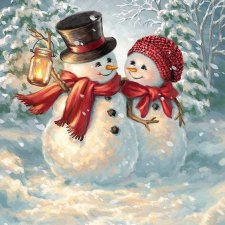 Светлые, добрые, позитивные снеговики художницы Доны Гельсингер