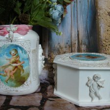 Моя новая работа.Шкатулка и ваза