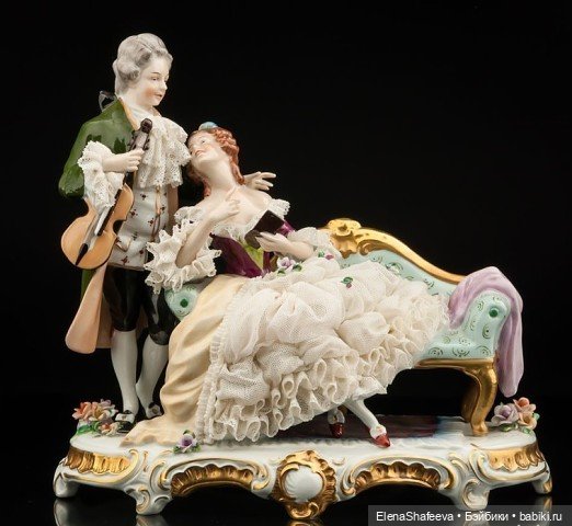 Изящный кружевной фарфор и статуэтки "кружевницы" (фото 2)