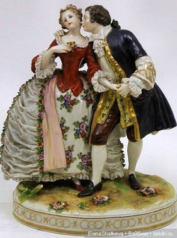 Изящный кружевной фарфор и статуэтки "кружевницы"