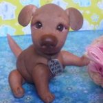 Щенок породы БульЖД. Авторская игрушка из фимо