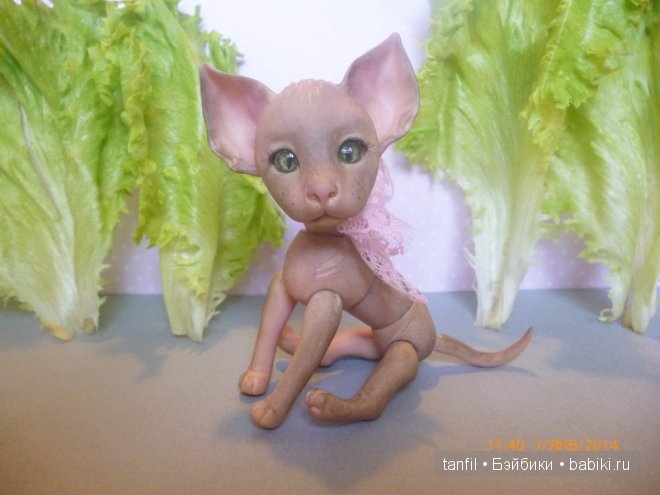 Авторская игрушка БЖД - кошечка-сфинкс