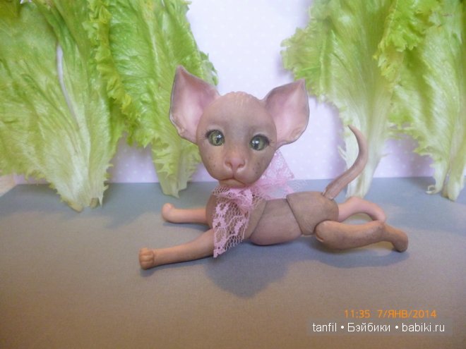 Авторская игрушка БЖД - кошечка-сфинкс