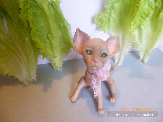 А чьи это глазки? Авторская игрушка БЖД - кошечка-сфинкс (фото 2)