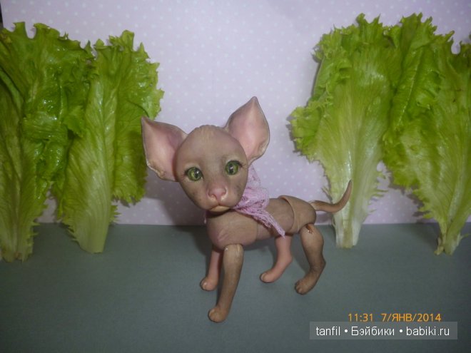 Авторская игрушка БЖД - кошечка-сфинкс