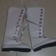 Белые кожаные сапоги для кукол 60 см новые (для BJD SD и кукол формата 1/3)
