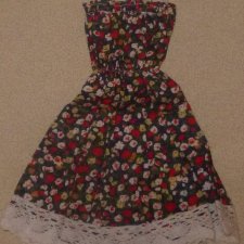 Цветочное платье для кукол 60 см новое (для BJD SD и кукол формата 1/3) темное