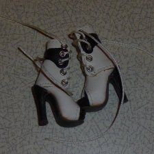 Обувь для Fashion royalty, Nu Face, Барби - ботинки - новые, не использовались - белые с черным