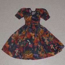 Платье ручной работы с осенним принтом для Барби, кукол 1/6