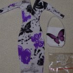 Аутфит для Барби, кукол 1/6 Handmade (платье, сумка, туфли)