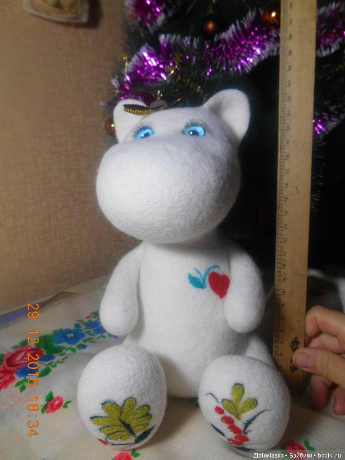 Муми Тролль и Петриковская роспись. Валяние из шерсти (фото 2)