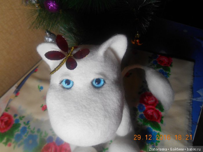 Муми Тролль и Петриковская роспись. Валяние из шерсти (фото 8)