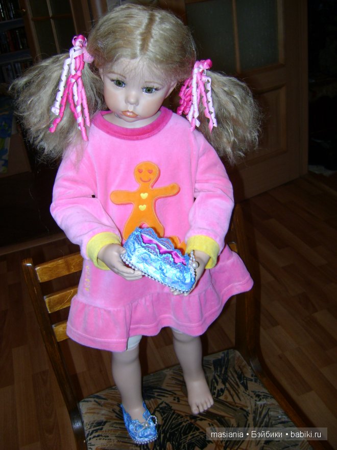 Мастер класс. Туфельки для куклы - Кружевные голубые