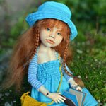 Кукла из шерсти для валяния - Рыжая мечтательница Матильда