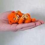 Котенок Витаминчик, авторская игрушка валянием из шерсти