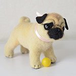 Мопсюшка. Игрушка валянием из шерсти своими руками