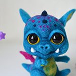 Дракончик Луи - охотник за звездами. Игрушка валянием из шерсти своими руками