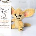 Малыш фенек. Игрушка валянием своими руками