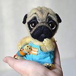 Детский сад для мопсят. Игрушка валянием из шерсти своими руками