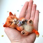 Летние мурчалки. Игрушки валянием из шерсти ручной работы