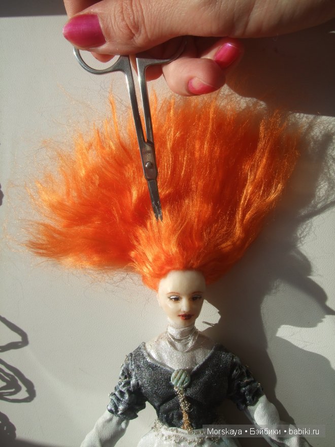Часть 2. Мой первый мастер-класс! Пошаговый фотосет, как я создавала Элеонорочку и "вживляла" волосы
