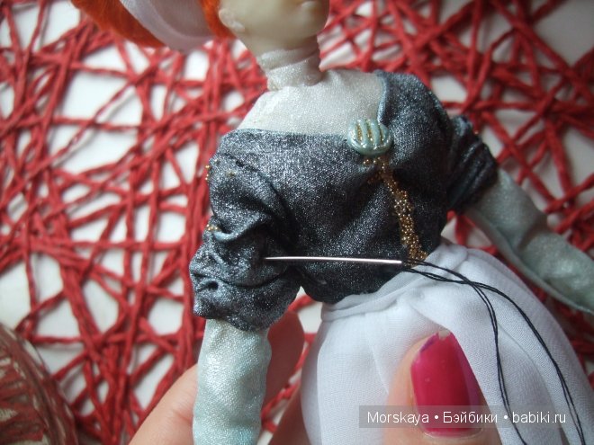 Часть 2. Мой первый мастер-класс! Пошаговый фотосет, как я создавала Элеонорочку и "вживляла" волосы (фото 8)