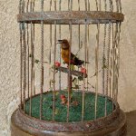 Антикварный немецкий автоматон Птички в клетке