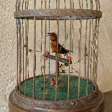 Антикварный немецкий автоматон Птички в клетке