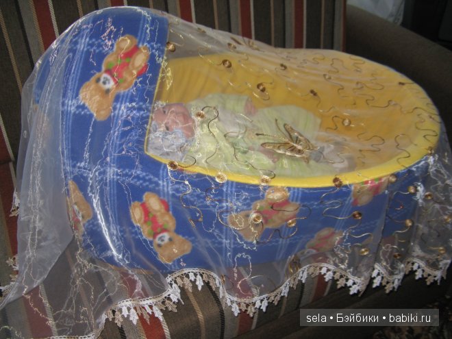 Колыбелька для Ноэльки — Аксессуары для кукол своими руками: идеи (фото 2)