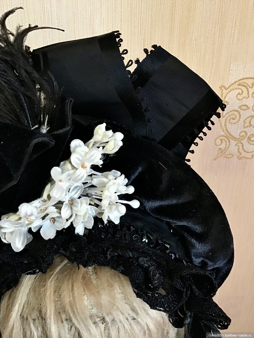 Роскошь чёрного .. бонет в викторианской стиле